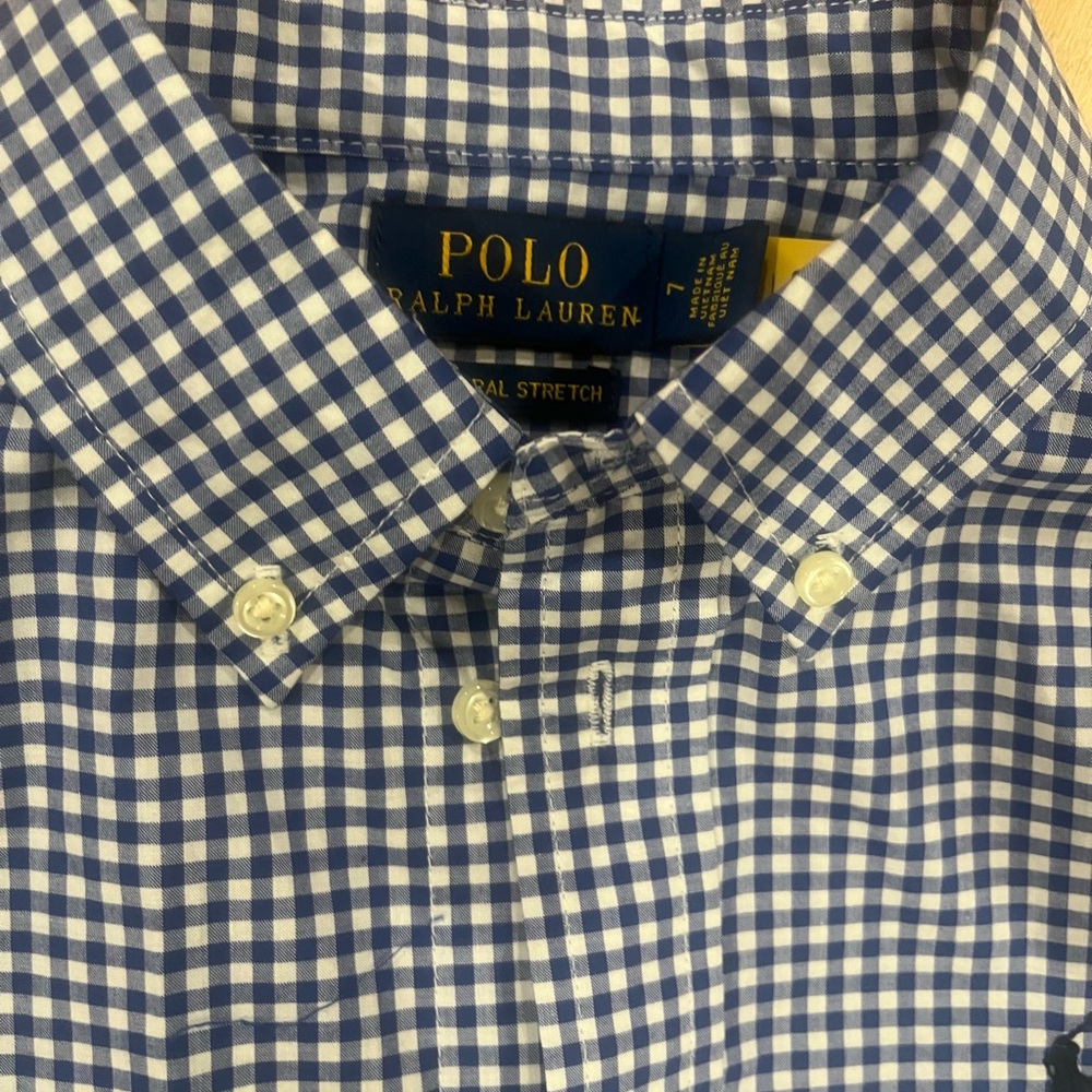 Like new Polo RL button down blue gingham 7 - Picture 5 of 5